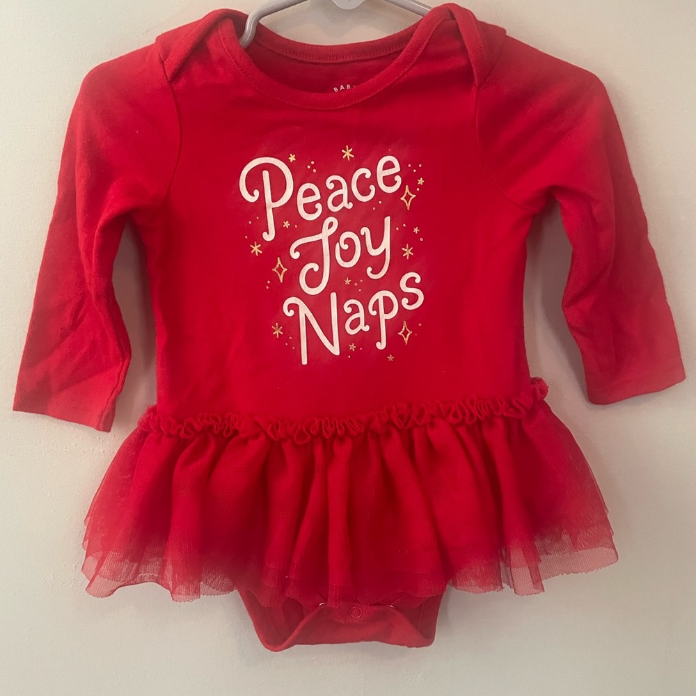 Cat & Jack Christmas Onesie with Tutu 6-9 months